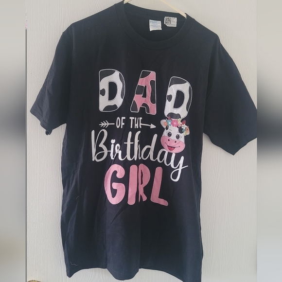 Dad of the Birthday Girl Shirt Dad Men Birthday Party T-Shirt Size L New Cotton - Picture 3 of 8